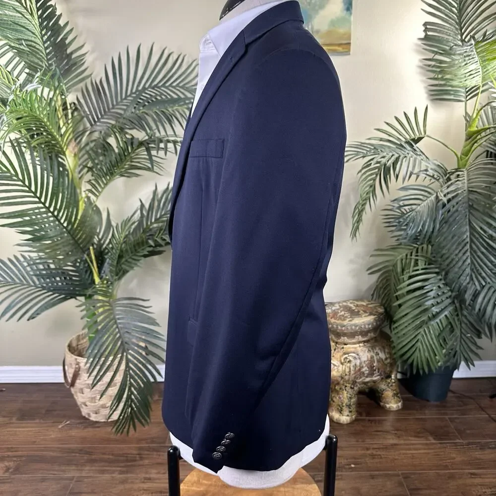 Michael Kors Men 42R Blazer Black Antique Silver buttons